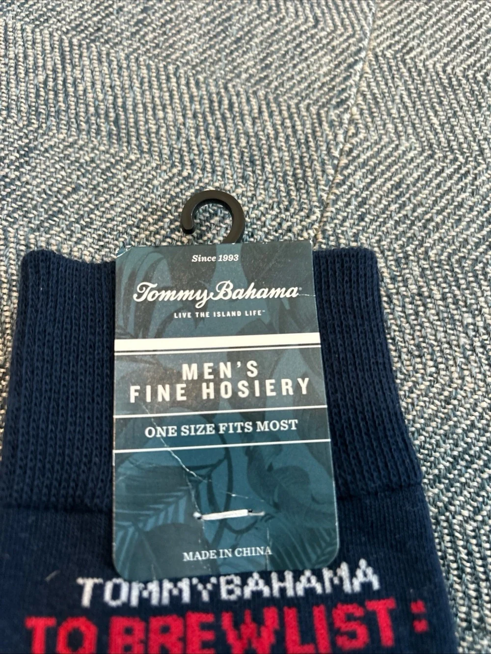 Navy Tommy Bahama Men's Crew Socks 